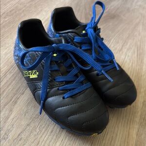 Kids Soccer Shoes - Black and Blue